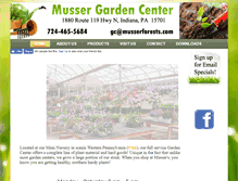 Tablet Screenshot of mussergardencenter.com
